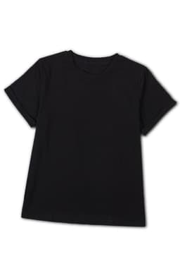 image-White Solid Color Crew Neck Tee