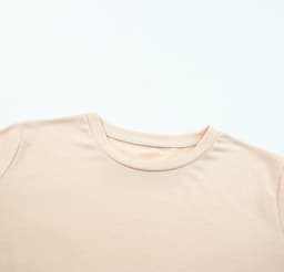 image-White Solid Color Crew Neck Tee