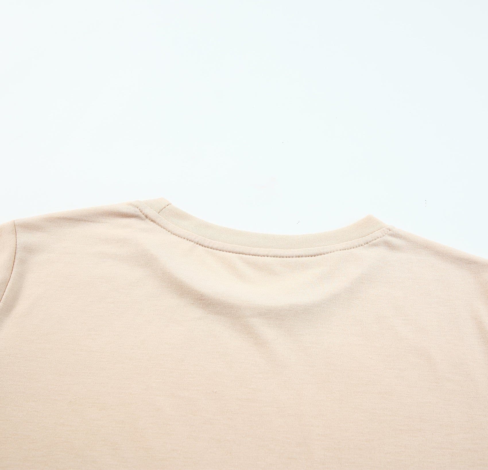 image-White Solid Color Crew Neck Tee