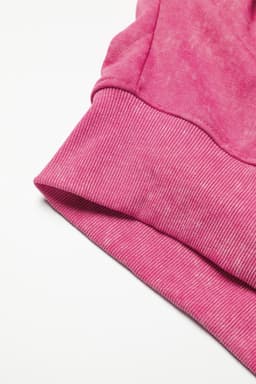 image-Rose Acid Wash V-shape Open Back Sweatshirt