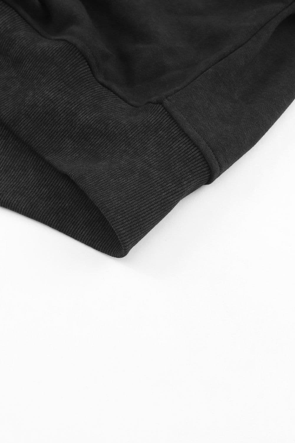 image-Rose Acid Wash V-shape Open Back Sweatshirt