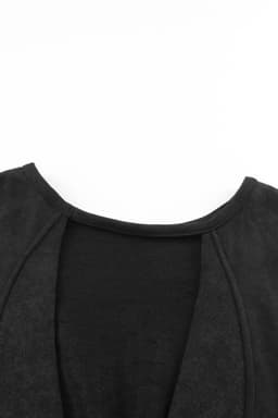 image-Rose Acid Wash V-shape Open Back Sweatshirt