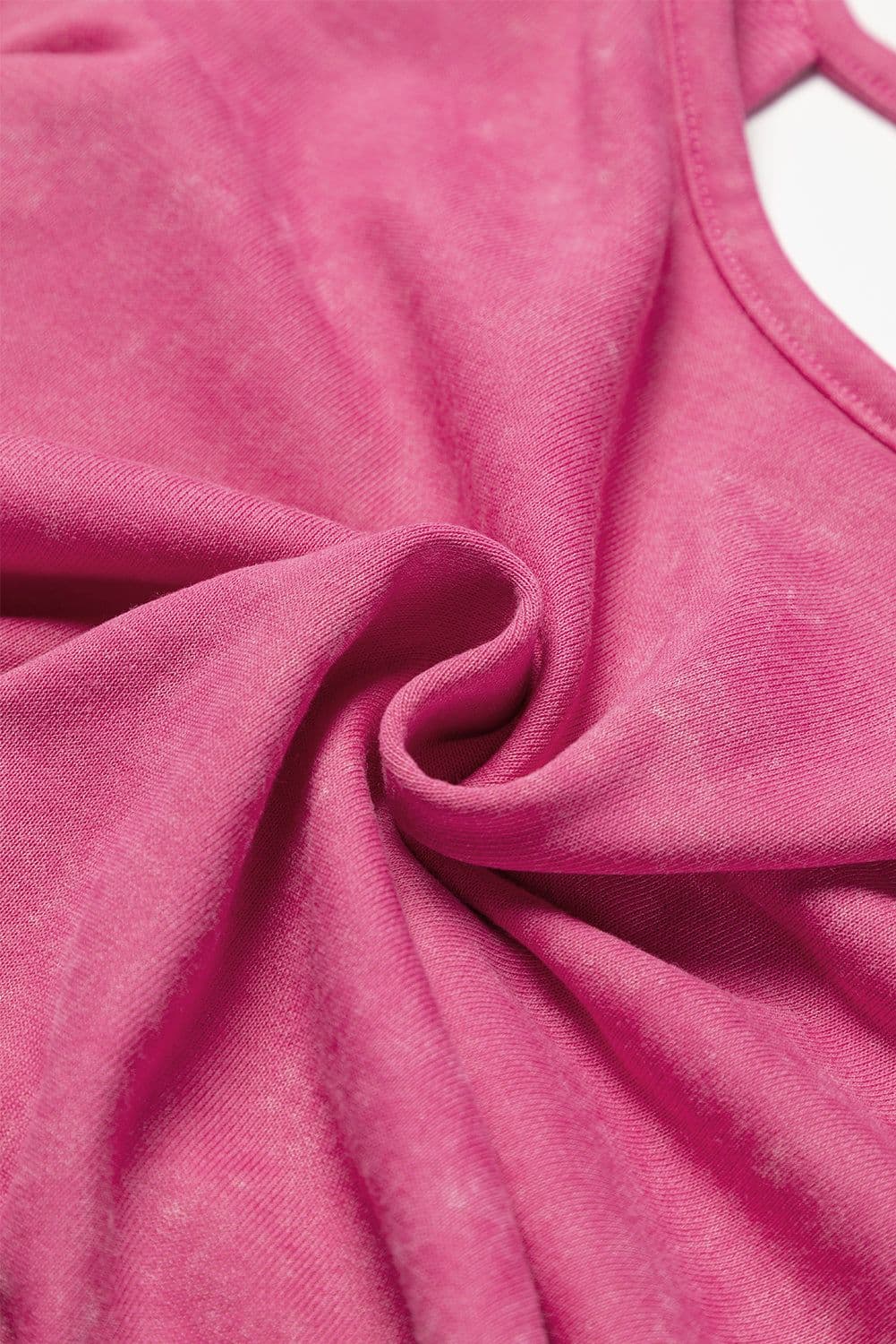 image-Rose Acid Wash V-shape Open Back Sweatshirt