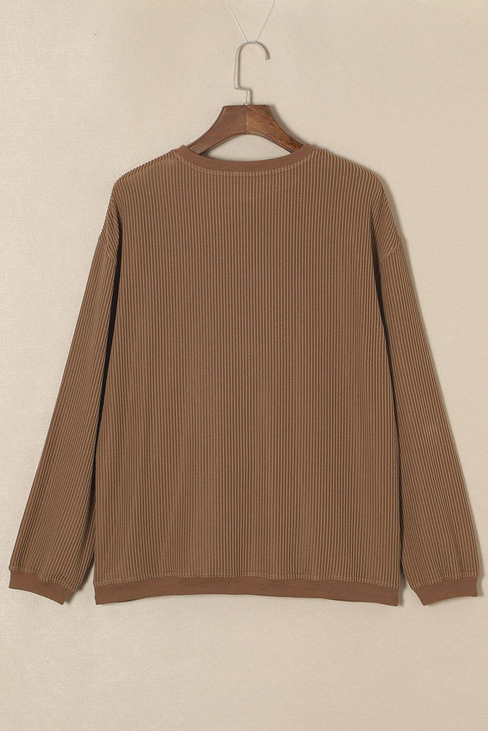 image-Khaki You Are Loved Print Corduroy Sweatshirt