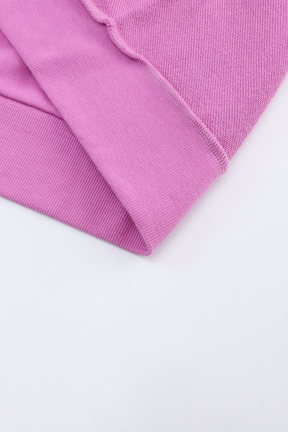 image-Purple Oversized Exposed Seam Henley Sweatshirt