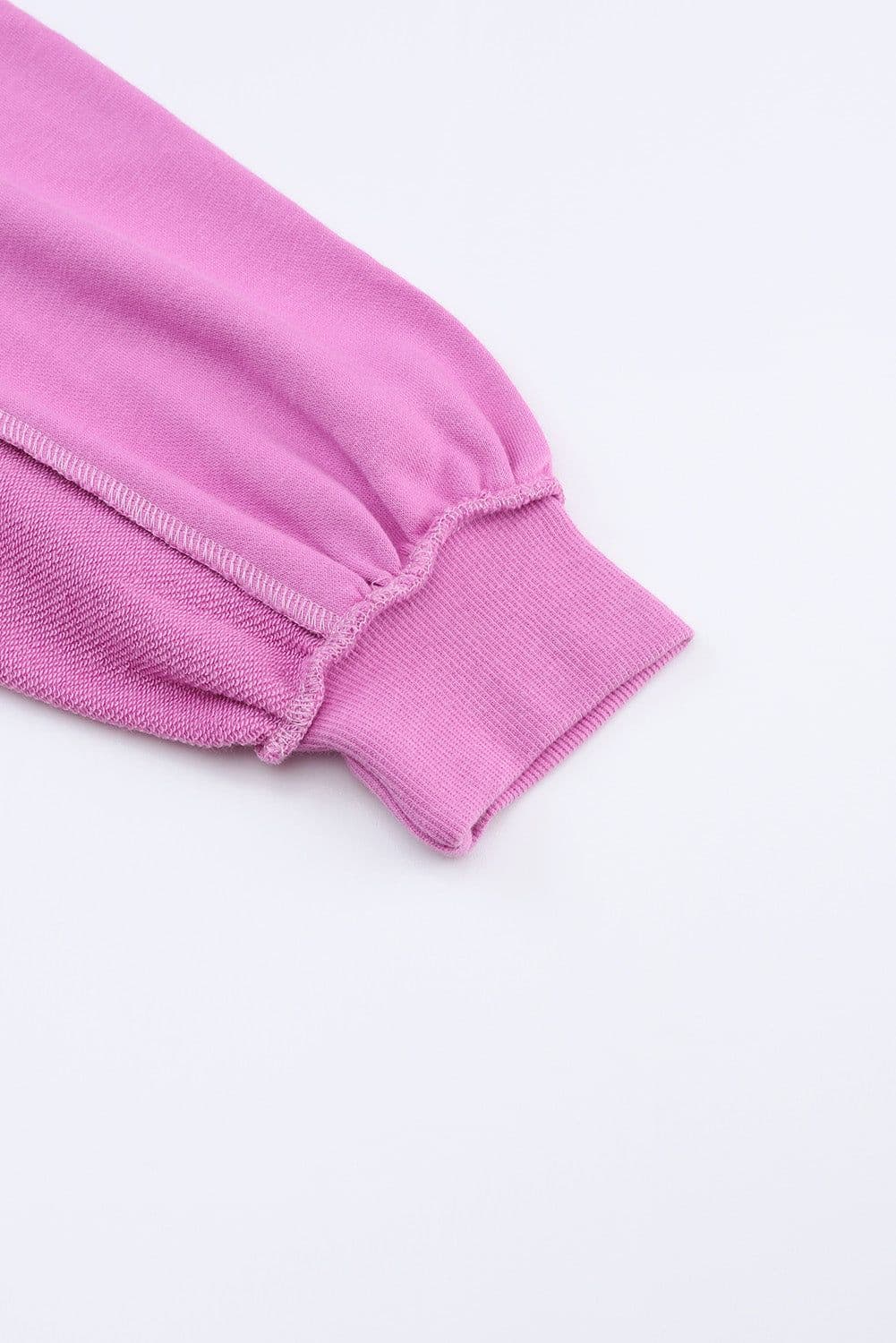 image-Purple Oversized Exposed Seam Henley Sweatshirt