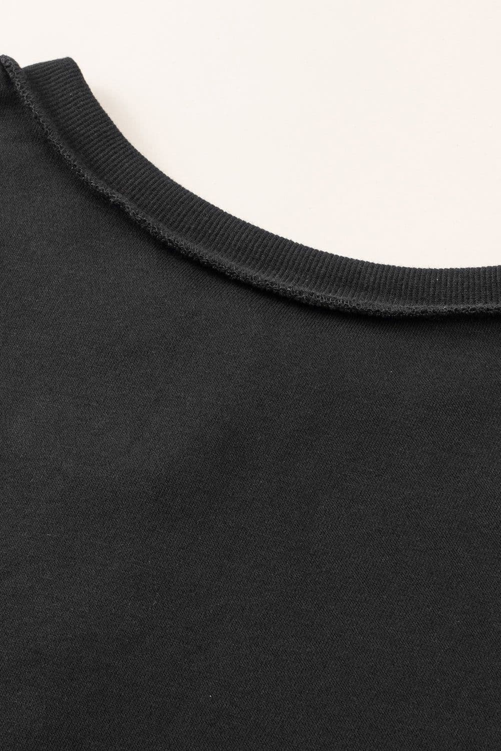 image-Purple Oversized Exposed Seam Henley Sweatshirt