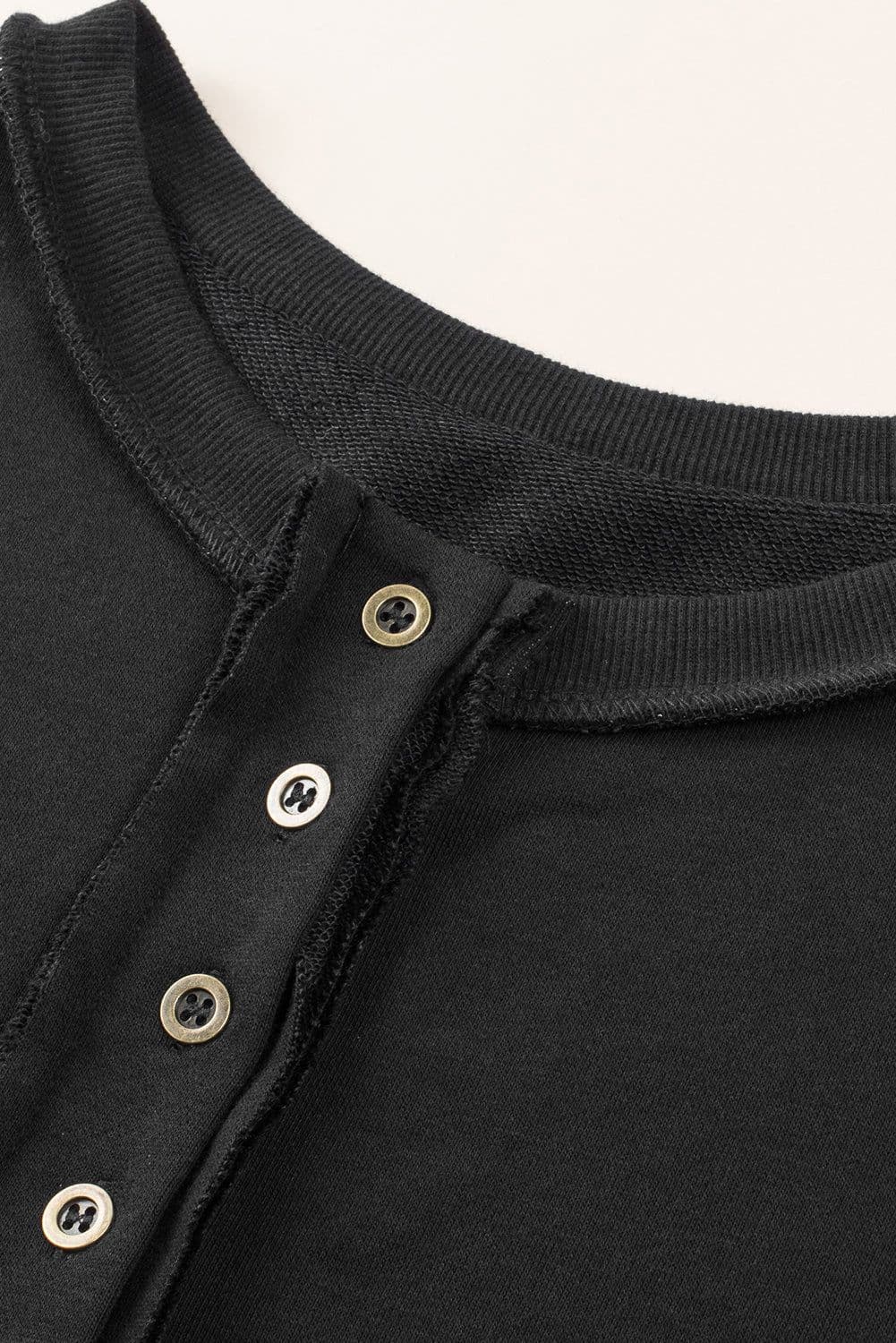 image-Purple Oversized Exposed Seam Henley Sweatshirt