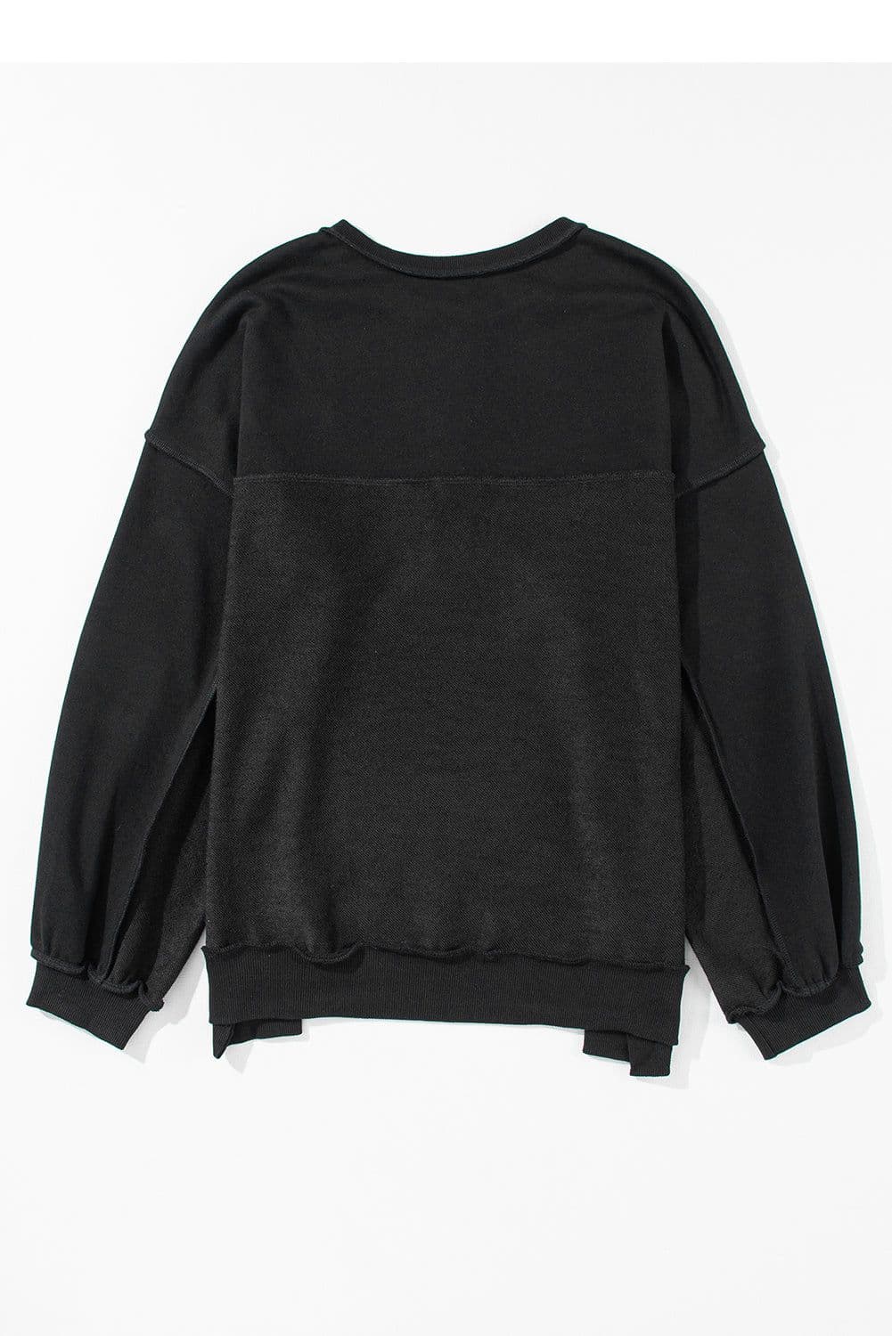 image-Purple Oversized Exposed Seam Henley Sweatshirt