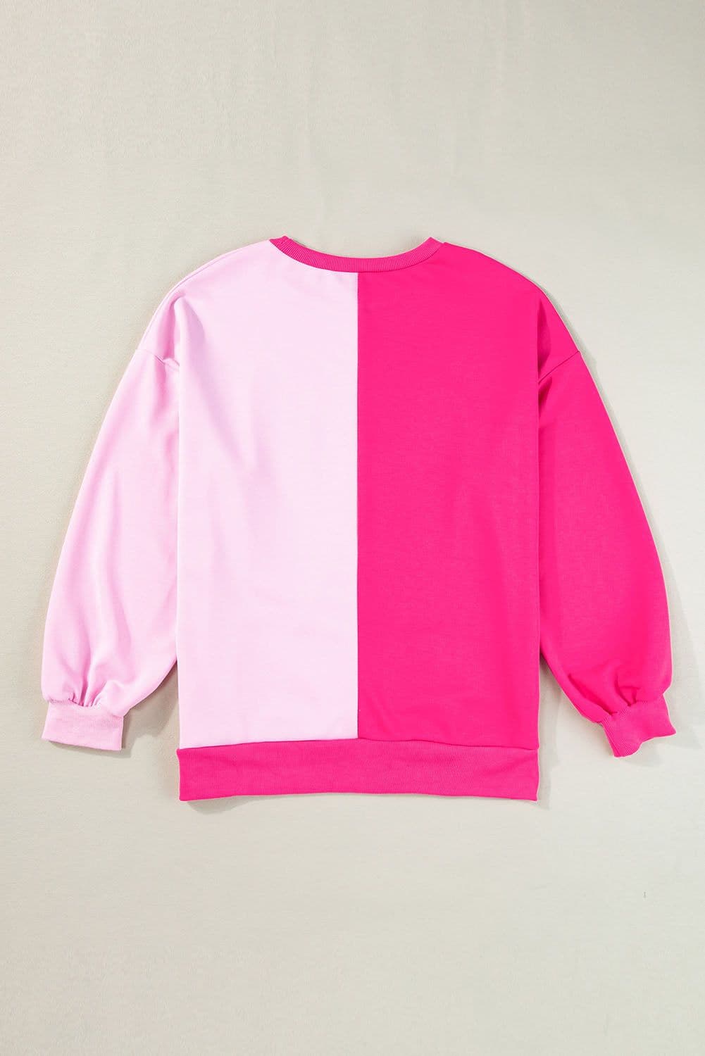 image-Pink Color Block Sequined Cowgirl Boots Graphic Sweatshirt
