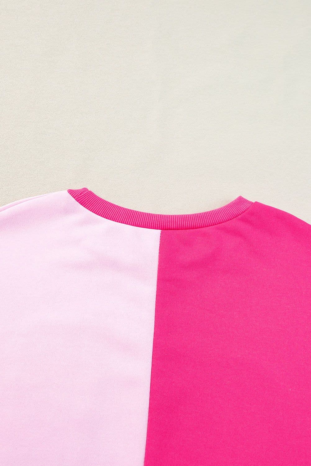 image-Pink Color Block Sequined Cowgirl Boots Graphic Sweatshirt