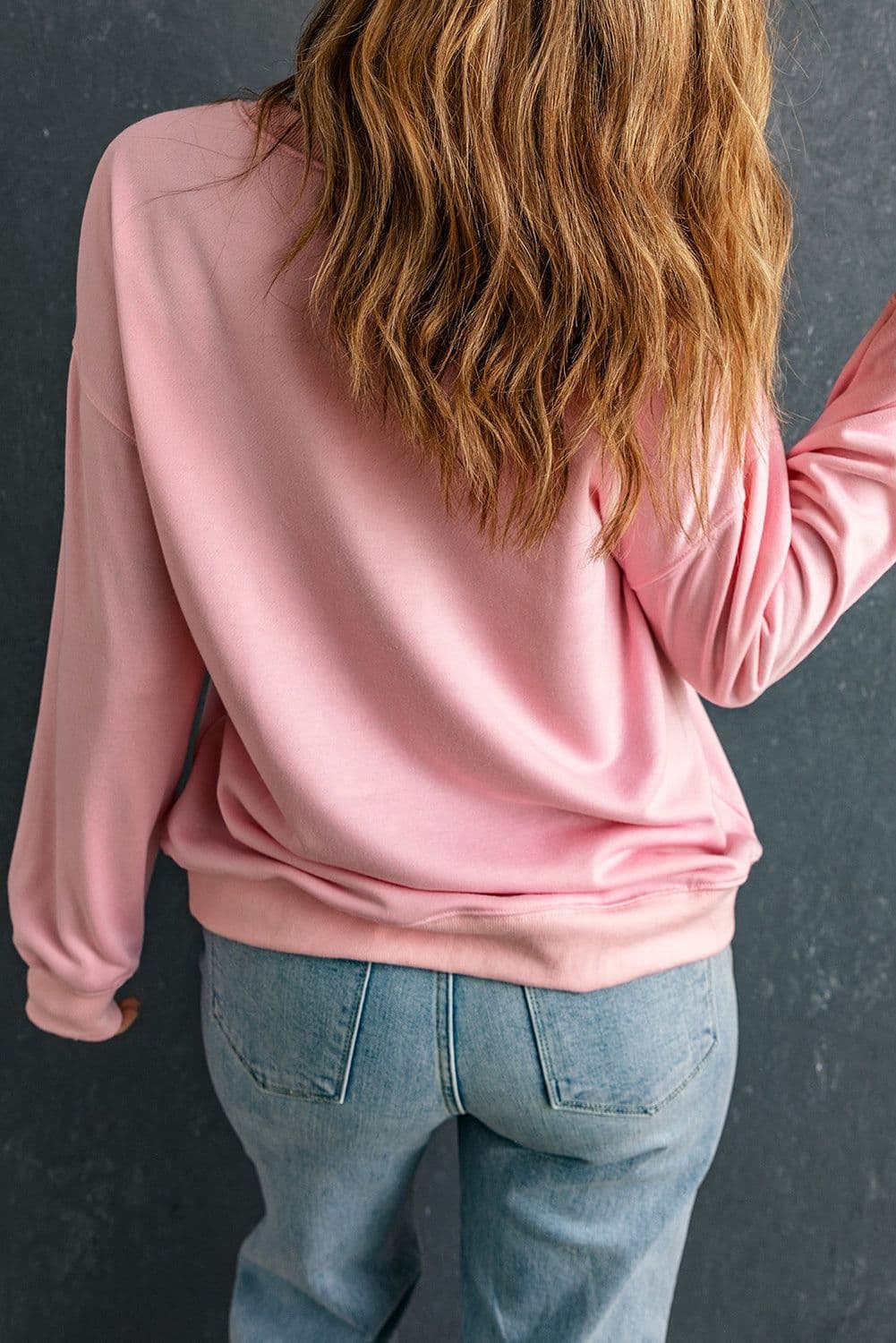 image-Black Solid Classic Crewneck Pullover Sweatshirt