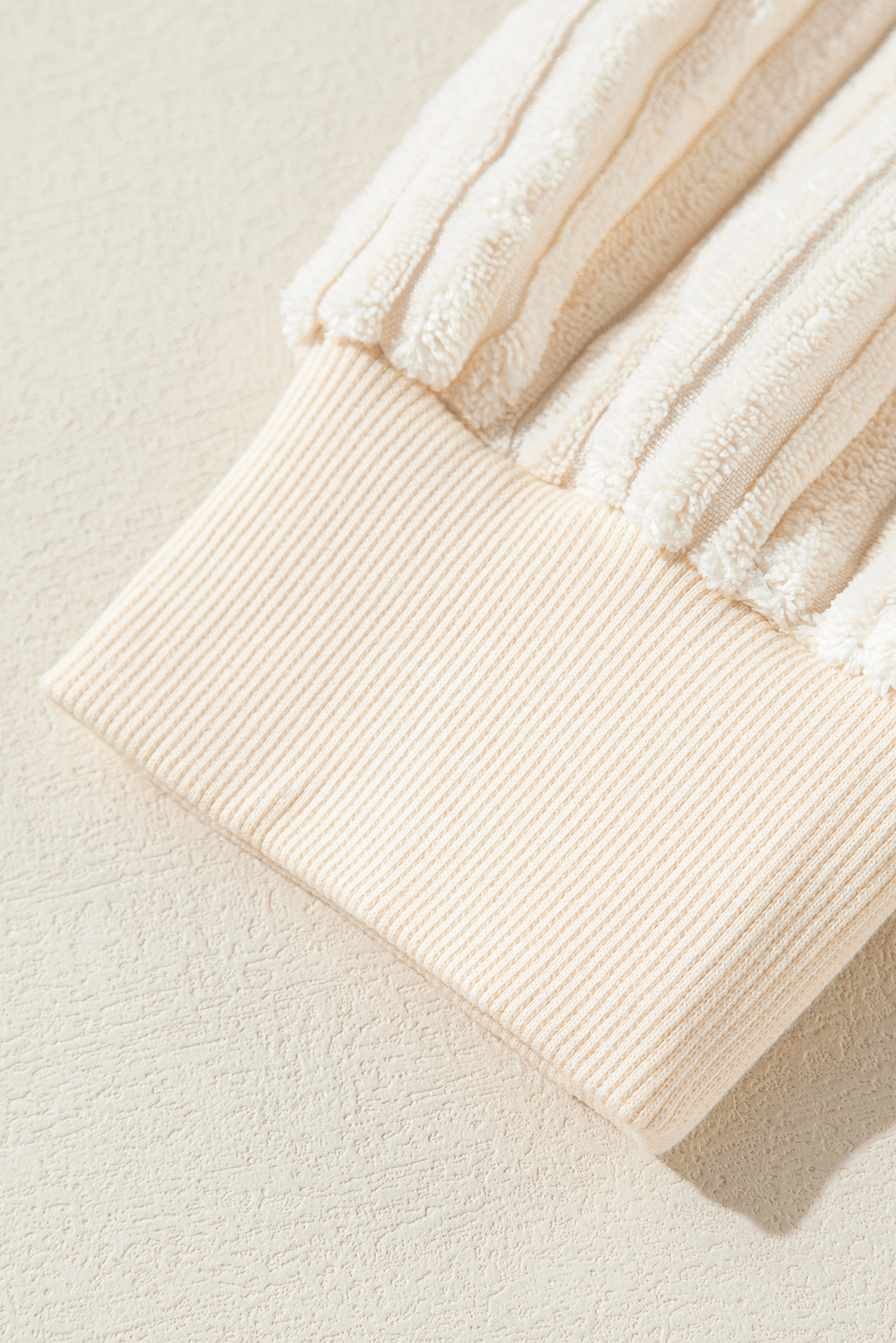 image-Apricot Corduroy Patchwork Drop Shoulder Long Sleeve Sweatshirt