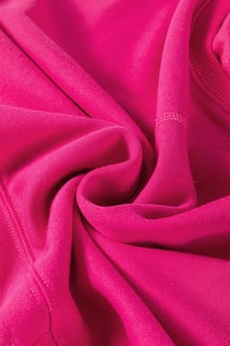 image-Rose Red Drop Shoulder Crisscross Stitching Pocketed Loose Sweatshirt
