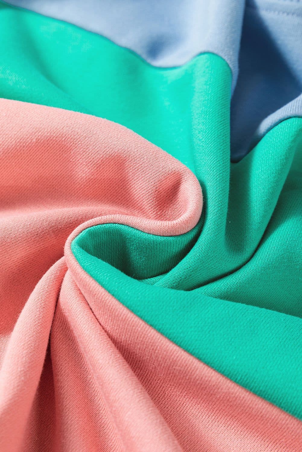 image-Blossom Colorblock Patchwork Drop Shoulder Sweatshirt