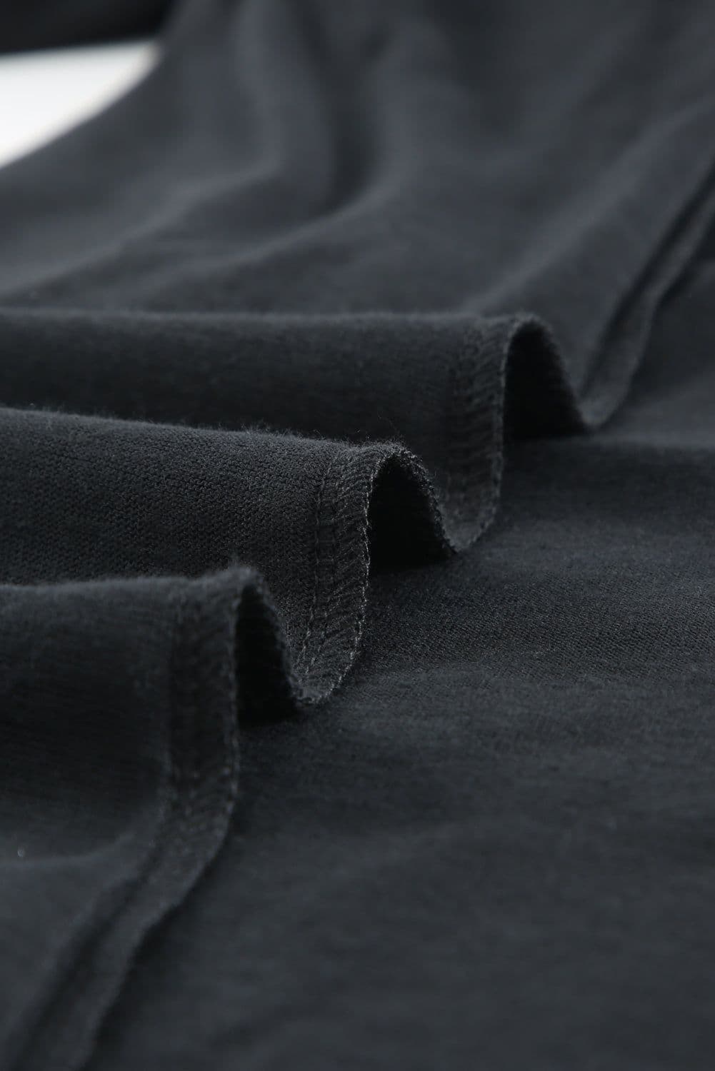 image-Black Solid Color Open-Front Buttons Cardigan