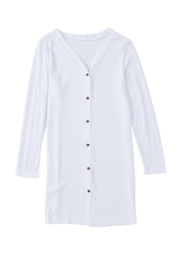 image-Black Solid Color Open-Front Buttons Cardigan