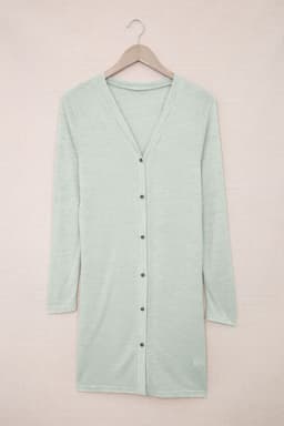 image-Black Solid Color Open-Front Buttons Cardigan