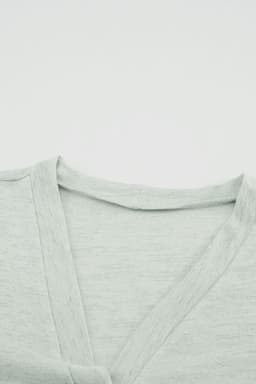 image-Black Solid Color Open-Front Buttons Cardigan