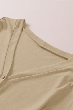 image-Black Solid Color Open-Front Buttons Cardigan