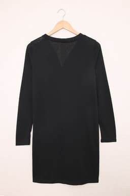 image-Black Solid Color Open-Front Buttons Cardigan