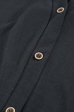 image-Black Solid Color Open-Front Buttons Cardigan