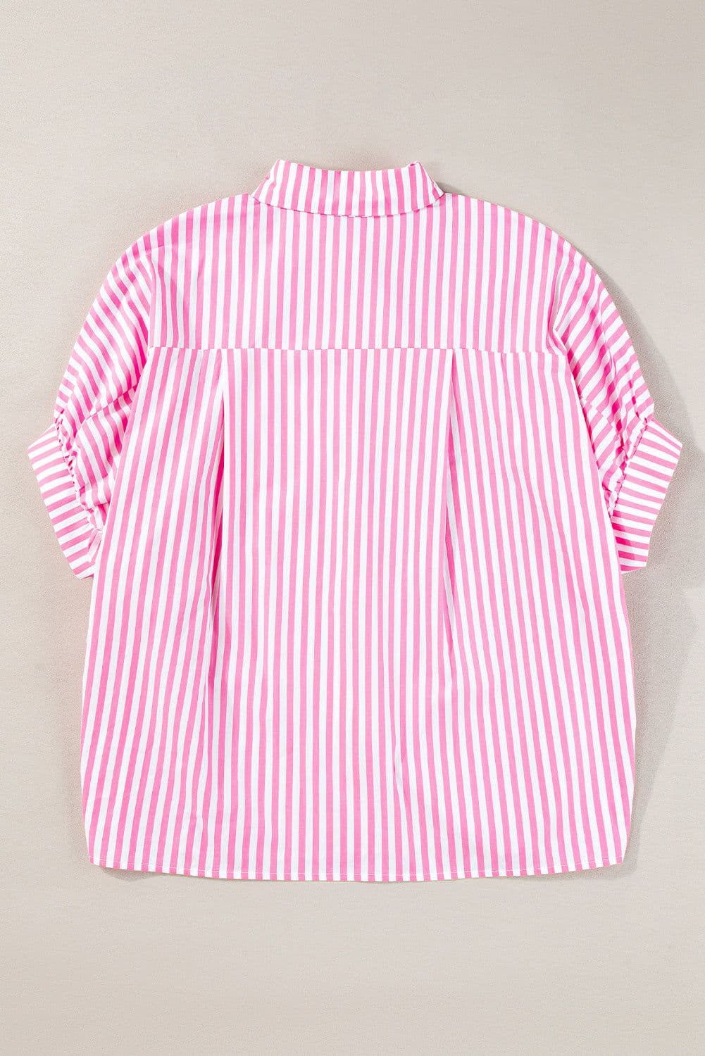 image-Sky Blue Stripe Dolman Sleeve Oversize Shirt