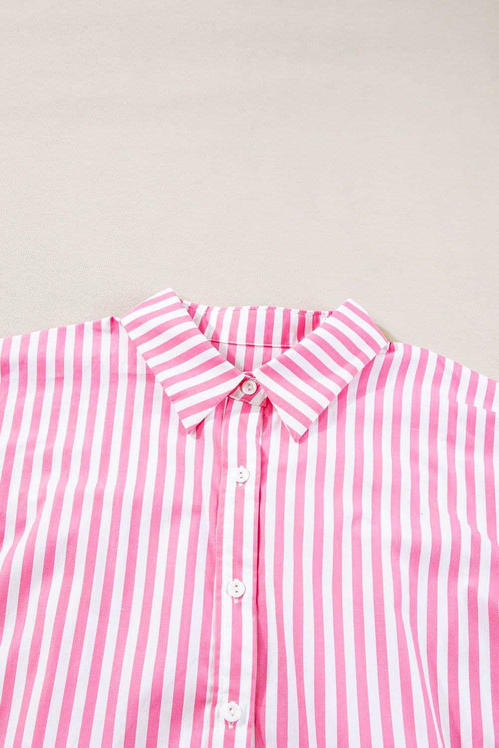 image-Sky Blue Stripe Dolman Sleeve Oversize Shirt