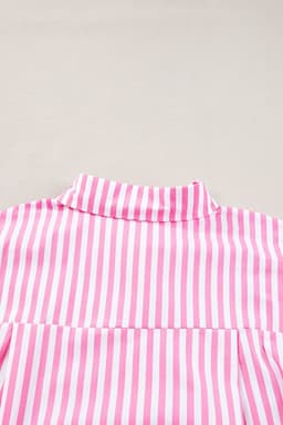 image-Sky Blue Stripe Dolman Sleeve Oversize Shirt