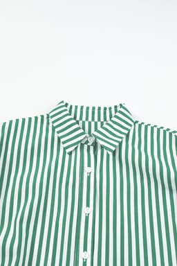 image-Sky Blue Stripe Dolman Sleeve Oversize Shirt