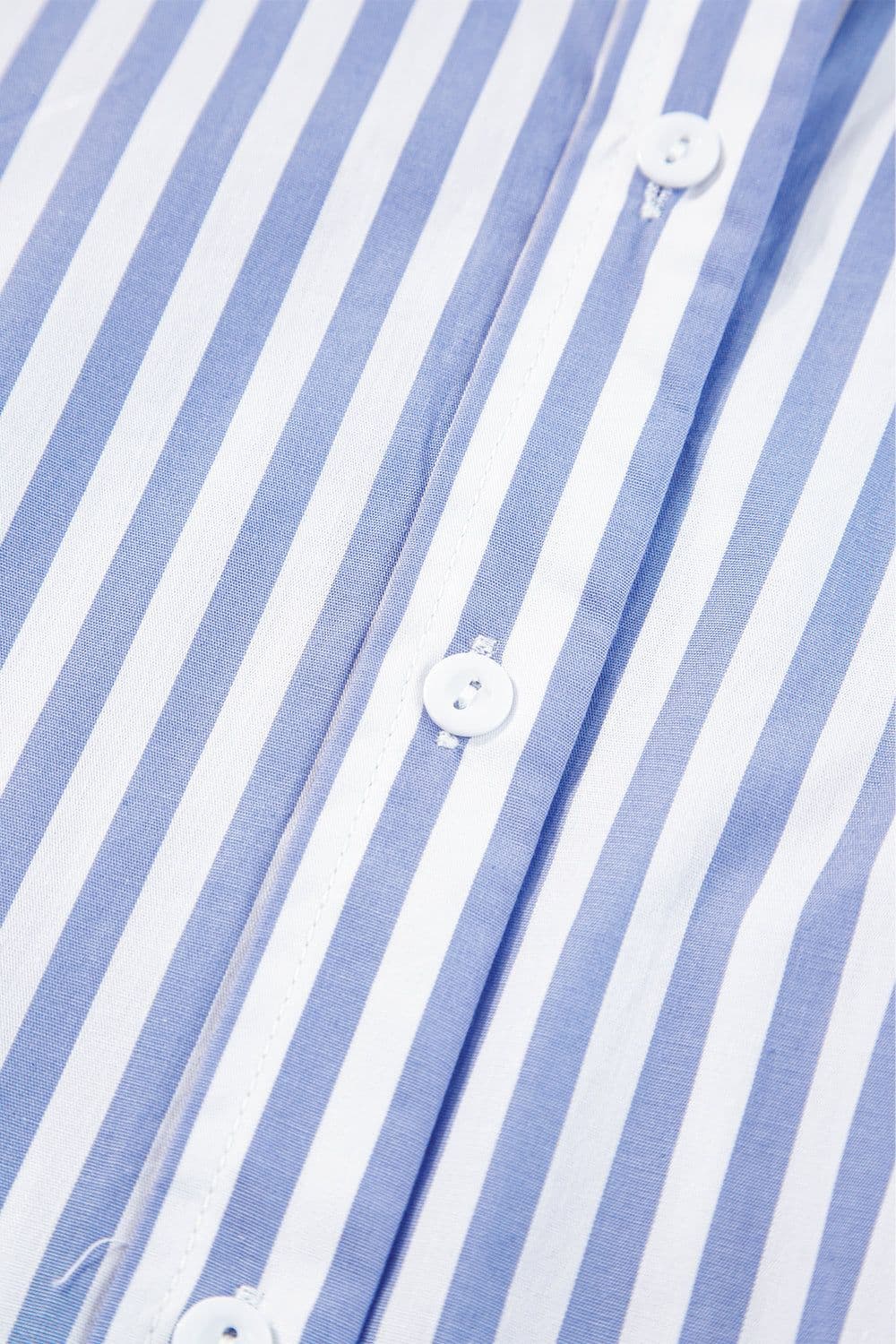 image-Sky Blue Stripe Dolman Sleeve Oversize Shirt