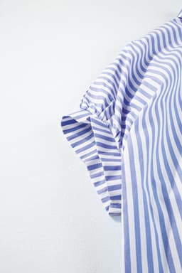 image-Sky Blue Stripe Dolman Sleeve Oversize Shirt