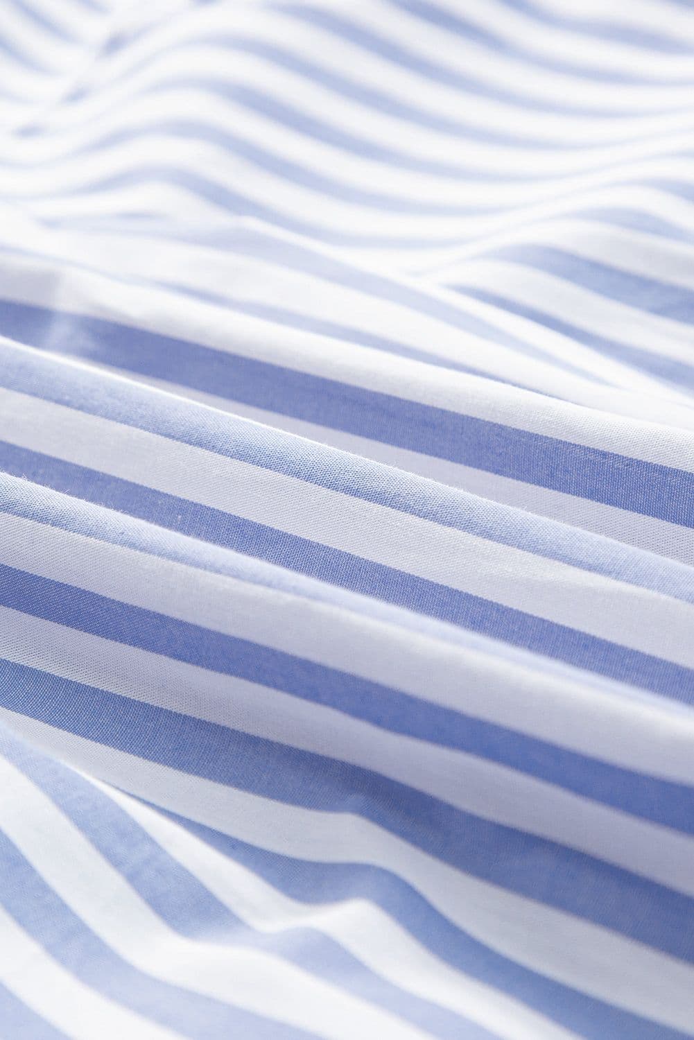 image-Sky Blue Stripe Dolman Sleeve Oversize Shirt