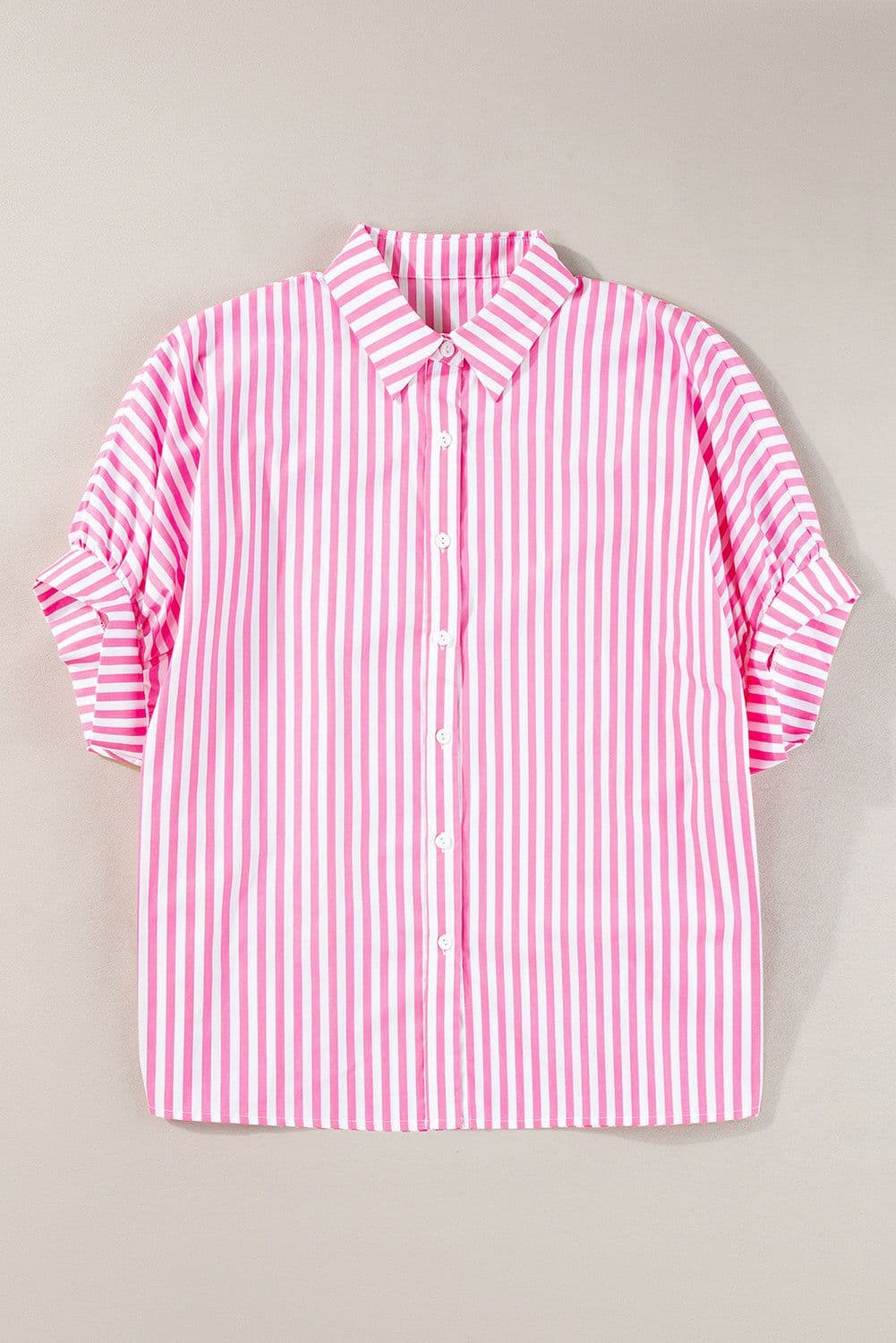 image-Sky Blue Stripe Dolman Sleeve Oversize Shirt
