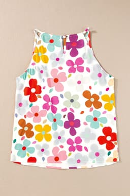 image-White Cute Floral Print Vest
