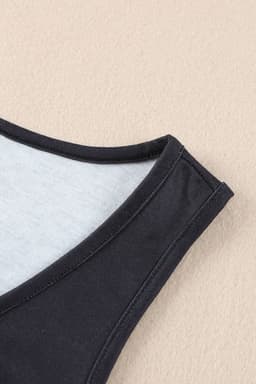 image-Black Gradient Leopard Split Neck Tank Top
