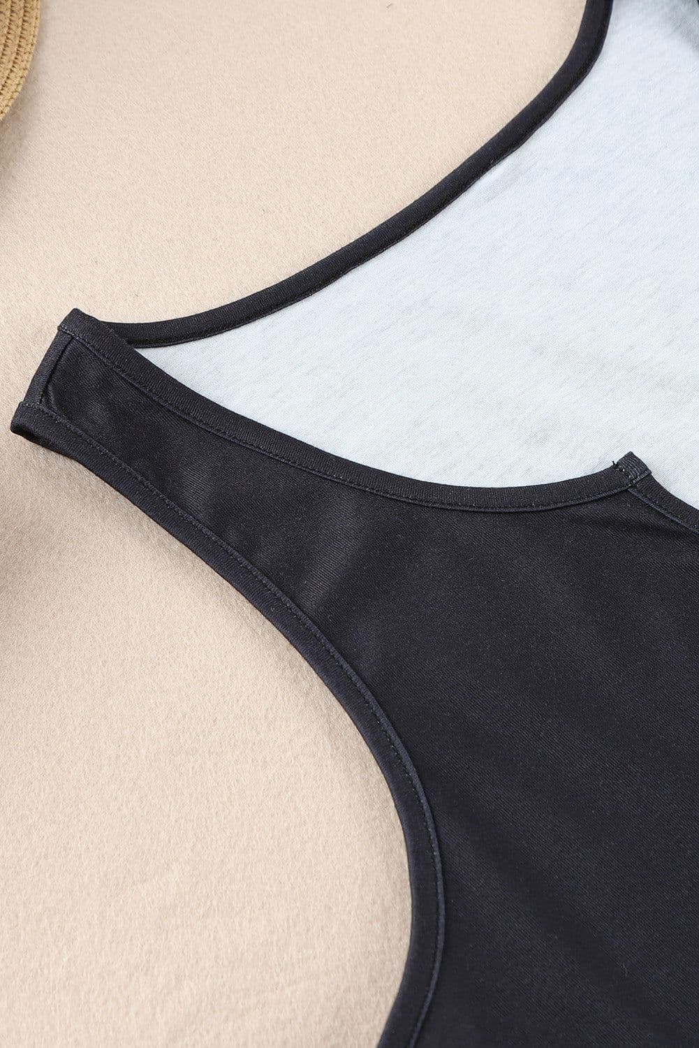 image-Black Gradient Leopard Split Neck Tank Top