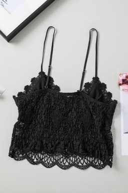 image-Black Lace Bralette Crop Top