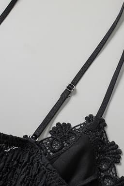 image-Black Lace Bralette Crop Top