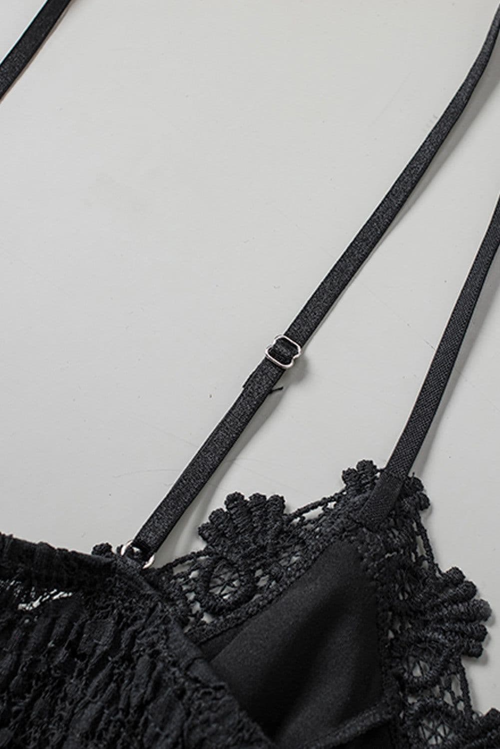 image-Black Lace Bralette Crop Top