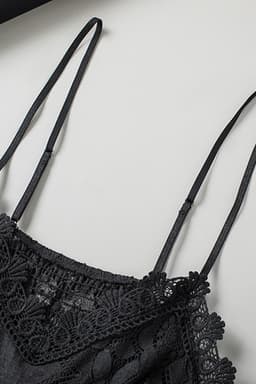 image-Black Lace Bralette Crop Top