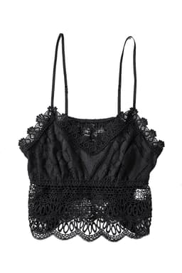 image-Black Lace Bralette Crop Top