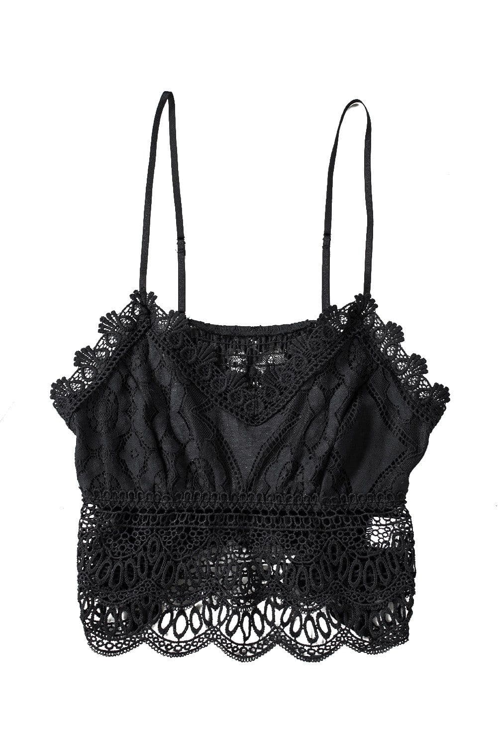 image-Black Lace Bralette Crop Top