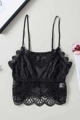 image-Black Lace Bralette Crop Top