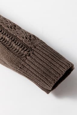 image-Dark Khaki Open Knit Drop Shoulder Sweater Cardigan