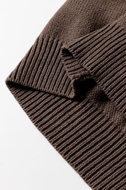 image-Dark Khaki Open Knit Drop Shoulder Sweater Cardigan