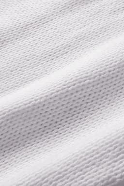 image-White V neck Drop Shoulder Knitted Sweater