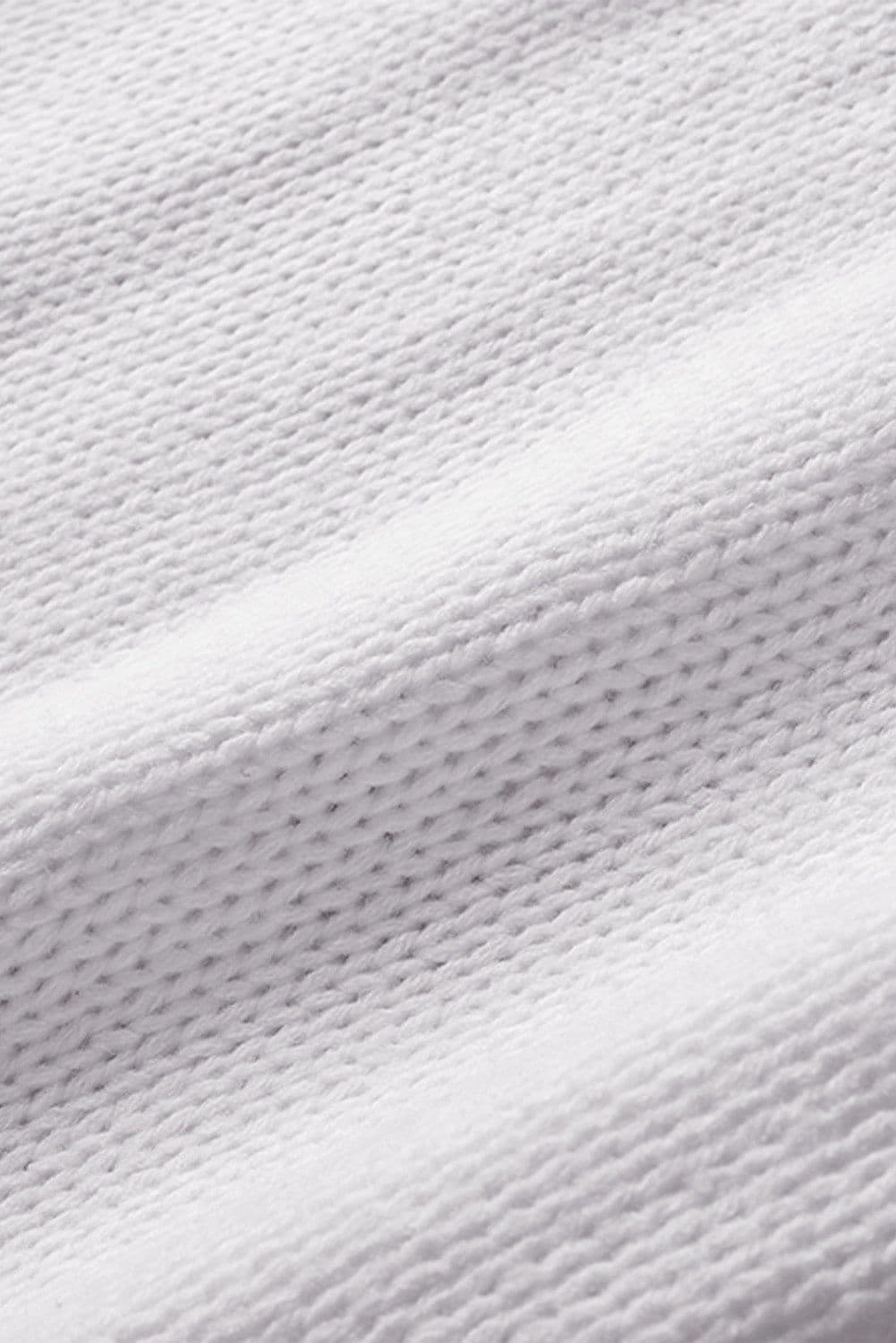 image-White V neck Drop Shoulder Knitted Sweater