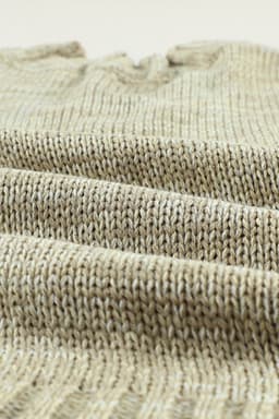 image-White V neck Drop Shoulder Knitted Sweater