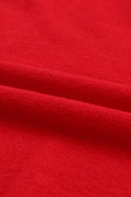 image-Red Merry Letter Embroidered High Neck Sweater
